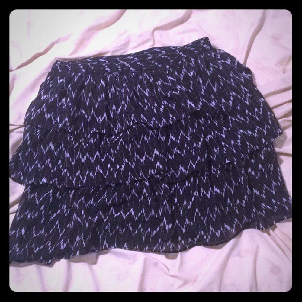 Pretty Black and Silvery Ruffle Skirt